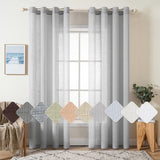 1 x RAW Customer Returns MIULEE Set of 2 Voile Curtains Sheer Linen Curtain with Eyelets Transparent Linen Look Curtain Eyelet Curtain Living Room Window Curtain Translucent Decorative Curtain Bedroom 140 x 145 cm W x H Light Grey - RRP €26.54