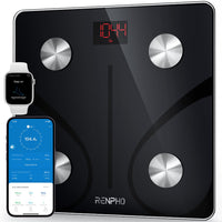 1 x RAW Customer Returns RENPHO personal scales body fat scales, personal scales with app 180 kg 400 lbs, digital Bluetooth body analysis scales for body fat, BMI, muscle mass, protein, BMR, black - RRP €29.99