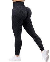 1 x RAW Customer Returns OMKAGI Scrunch Butt Leggings for Women, High Waist Opaque Push Up Sports Trousers, Booty Lifting Seamless Gym Leggings L, Black Panther-814  - RRP €23.99