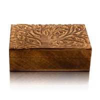 1 x RAW Customer Returns Great Birthday Gift, Handmade Decorative Wooden Jewelry Box with Tree of Life, Jewelry Organizer, Keepsake Box, Trinket Box, Watch Box, 20 x 12 cm, Housewarming Gifts - RRP €18.64