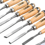 1 x RAW Customer Returns TIMESETL 14pcs Gouge Chisel Set, Wood Carving Hand Chisel Tool Woodworking Chisel Set with 4pcs Grinding Stones Bag for Professionals and Beginners DIY Wood Craft - RRP €28.43