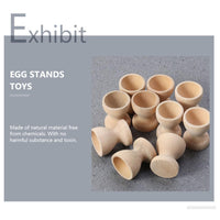 1 x RAW Customer Returns 24 pieces wooden egg cups for painting Easter eggs stand egg stand egg holder egg tray egg container egg cooker small cups egg steamer holder breakfast cup children s crafts Easter 2.5 cm  - RRP €22.89