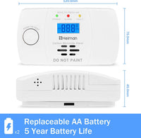 1 x RAW Customer Returns HEIMAN CO detector with digital LCD display, CO alarm 10-year lifespan, carbon monoxide detector BSI certified according to EN 50291, battery replaceable - RRP €26.95