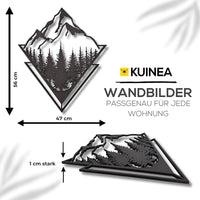 1 x RAW Customer Returns KUINEA Mountains Natural Wall Decoration Wood Colour Anthracite Wall Decoration I Wall Decoration for Home, Office, Bedroom, Living Room and Kitchen I Wall Decoration I Wall Pictures - RRP €35.28