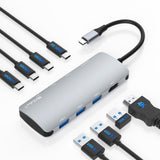 1 x RAW Customer Returns USB C Hub 10Gbps USB A 3.2 Gen2 USB C 3.2 Gen2, HDMI 4K 60Hz, PD100W, USB C Docking Station compatible with MacBook, Surface, HP, Lenovo, Dell Laptop and more Type C devices - RRP €69.99