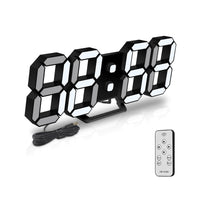 1 x RAW Customer Returns Deeyaple LED Wall Clock Digital Alarm Clock 3D Clock Dimmable Snooze Modern USB 12 24 Hour Date Temperature Display Loop Display Remote Control Night Light Living Room Kitchen Bedroom Office 25cm Black - RRP €12.08