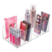 1 x RAW Customer Returns mDesign Cosmetic Organizer - 6 Compartment Box for Organizing Makeup, Bottles and Other Bathroom Accessories - Transparent - RRP €22.36