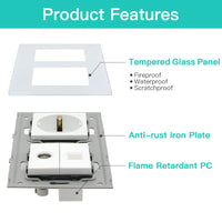 1 x RAW Customer Returns BSEED Schuko socket with 1 2 TV antenna coaxial and RJ55 Cat5e Ethernet crystal glass plate socket glass flush-mounted socket 16A socket extension sockets wall socket white 157mm - RRP €17.99