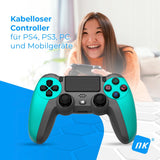 1 x RAW Customer Returns NK Wireless Controller for PS4 PS3 PC Mobile - Wireless Controller with Dualshock, 6-axis detection function, LED light, touch panel, headphone jack, incl. charging cable - Blue - RRP €23.99