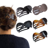 1 x Brand New Pack of 5 hair clips, ladies tortoiseshell hair clips, large, non-slip French hair clips, plastic hair accessories, 8 shape hair clip for women and girls with thick hair, C - RRP €8.05