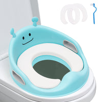 1 x RAW Customer Returns Children s toilet seat WC seat for boys and girls Children s toilet seat with cushion handle and backrest WC trainer for round and oval toilets blue - RRP €24.23