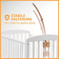 2 x Brand New Mobile holder made of wood I Designed in Germany I Mobile holder for changing table, playpen or baby bed I The baby mobile holder, mobile attachment made of wood I Assembly without tools I extra high 70cm - RRP €49.16