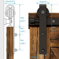 1 x RAW Customer Returns CCJH 274CM 9FT Sliding Door Hardware Barn Kit Closet Accessory with Track Roller for Double Door - RRP €124.78