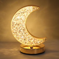 1 x RAW Customer Returns Lewondr half moon table lamp, continuously dimmable LED lamp with 3 colors, rechargeable bedside lamp with USB connection, Ramadan moonlight table decoration for bedside table, bedroom, living room - RRP €24.19