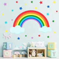 2 x Brand New 2pcs Rainbow Baby Wall Sticker Children s Room Wall Stickers, Children s Room Wallpaper for Boys Bedroom Nursery 105x74cm  - RRP €45.6