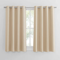 1 x RAW Customer Returns PONY DANCE Opaque curtains for small windows, eyelet curtain, set of 2, short curtains, darkening thermal curtain against cold, blackout curtain, H 145 x W 140cm, gray blue - RRP €33.23