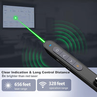 1 x RAW Customer Returns NORWII N76 Green Laser Pointer with 300ft Long Control Range, Wireless Presenter Remote Presentation Clicker Rechargeable - RRP €31.97