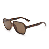 1 x RAW Customer Returns GLINDAR Polarized Aviator Sunglasses Men Women Vintage Square Driving Glasses Tortoise Frame Polarized Brown Lens  - RRP €18.19