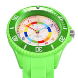 1 x RAW Customer Returns Alienwork Kids Learning Watch Children s Watch Boys Girls Green Silicone Strap Multi-Colored Children s Watch Waterproof 5 ATM Time Learning - RRP €23.98