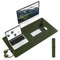 1 x RAW Customer Returns YSAGi Desk Pad, Mouse Pad with Leather and Non-Slip Suede, Multifunctional Office Mouse Pad Laptop Writing Pad, Table Protection Pad for Office Home Office Dark Green, 90x43cm  - RRP €17.99