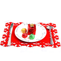 3 x Brand New Christmas placemats, table mats for Christmas dining table, Christmas placemat, Christmas table placemat, Christmas table decoration, red felt Christmas placemat, red green, 2 pieces - RRP €26.97