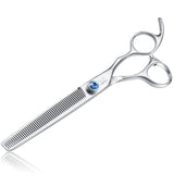 1 x RAW Customer Returns JASON Professional dog scissors thinning scissors grooming scissors for dogs cats etc. 7 inch 50 teeth made of Japanese 440C stainless steel - RRP €40.99