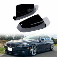 1 x RAW Customer Returns 1 Pair Car Mirror Housing Caps, TOTMOX Replacement Side Door Mirror Covers for BMW 5 Series E60 E61 F10 F11 6 Series F12 F13 7 F01, Gloss Black - RRP €44.09