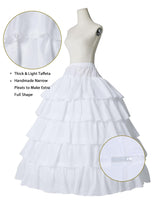 1 x RAW Customer Returns Petticoat Underskirts Hoop Skirt Rockabilly Ruffles A Line Long Vintage for Wedding Bridal Dress S - White - Size L-XL - RRP €35.99