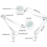 1 x RAW Customer Returns Beyamz magnifying glass lamp 105 mm 5-diopter real glass 3 color modes 10-level dimmable 750 LM lights with 72 LEDs 90 cm working radius USB connection white  - RRP €48.99