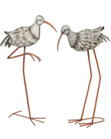 1 x Brand New TERESA S COLLECTIONS garden decoration for outdoors, garden figures, heron metal garden figure, set of 2 24 28 inch rustic bird figures for outdoors, weatherproof pond figure, gifts for women - RRP €30.24