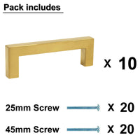 1 x RAW Customer Returns Probrico Gold kitchen handles 160mm hole spacing, gold furniture handles stainless steel, gold cabinet handles, gold drawer handles, gold cabinet handles, 10 pieces - RRP €22.72