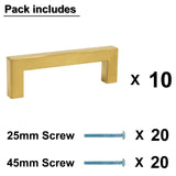 1 x RAW Customer Returns Probrico Gold kitchen handles 160mm hole spacing, gold furniture handles stainless steel, gold cabinet handles, gold drawer handles, gold cabinet handles, 10 pieces - RRP €22.72