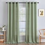 1 x RAW Customer Returns MIULEE curtains bedroom curtain green curtain living room linen look curtains with eyelets window semi-transparent curtain modern interior balcony door kitchen curtains 140 x 215 cm - RRP €33.29