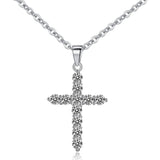 1 x RAW Customer Returns Bo Pao necklace women with cross in 925 sterling silver, zirconia cross chain, 45 cm, adjustable - RRP €25.89