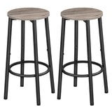 1 x RAW Customer Returns HOOBRO Bar Stools, Kitchen Counter Stool with Footrest, Industrial Style Bar Stool, Suitable for Kitchen, Restaurant, Bar and Party Room, Greige EBG03BY01 - RRP €50.16