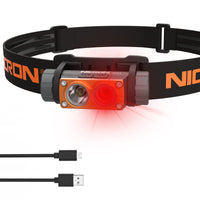 1 x RAW Customer Returns NICRON H15T LED Red Light Head Torch USB Rechargeable 1500 Lumen Super Bright Headlamp Torch 5 Light Modes IP65 Waterproof for Hunting Cycling with Battery - RRP €29.99