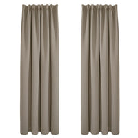 1 x RAW Customer Returns Deconovo Curtains Opaque Thick Curtains Ruffle Tape Curtain Blackout Against Cold, 245x140cm HeightxWidth , Taupe, Set of 2 - RRP €38.21