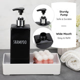 1 x RAW Customer Returns Segbeauty soap dispenser, 3 pieces 500 ml soap dispenser set with labels for shampoo conditioner body soap, shampoo bottles for filling for kitchen and bathroom, black - RRP €20.99