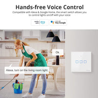 1 x RAW Customer Returns Smart Switch, SONOFF T2 3Gang Light Wall WiFi Wireless RF Control, 3 Channel Switch for Smart Home Automation Solutions EU Type, 1-way - RRP €28.22