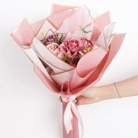 1 x RAW Customer Returns LEWITORS 60 Flower Wrapping Paper, Elegant Flower Paper Packaging Pink, Black, White, Florist Gift Paper Set Waterproof Bouquet Wrapping Paper with Golden - RRP €28.97