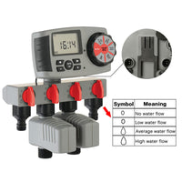 1 x RAW Customer Returns Aqualin 4-way water programmer selector with 2 valves, gray and red - RRP €59.99