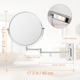 1 x RAW Customer Returns FFowcye 8 makeup mirror wall mount with 10x magnification, foldable shaving mirror double-sided 360 swivel wall mount for bathroom, chrome - RRP €29.99