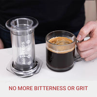 1 x RAW Customer Returns Aeropress Clear Coffee Press - 3 in 1 Brewing Method Combines French Press, Pourover, Espresso, Full Body Coffee Without Grain or Bitterness, Small Portable Coffee Maker for - RRP €52.51