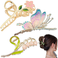 1 x Brand New YGCHEN Hair Clips Girls Hair Claws Butterfly Hair Clip Metal Flower Hair Clip Non-Slip Hair Clips Orchid Gardenia Elegant Hair Accessories 3 Pieces  - RRP €18.0