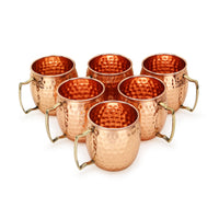 1 x RAW Customer Returns Zap Impex Moscow Mule Copper Mugs - Set of 6 - 100 Handmade Pure Solid Food Grade Copper Mugs - 16 oz High Quality Cocktail Copper Glass - RRP €55.99