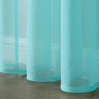 1 x RAW Customer Returns MIULEE Set of 2 Sheer Voile Curtains Rod Pocket Transparent Curtain Made of Voile Polyester Window Curtain Transparent Living Room Airy for Bedroom 140 X 215 cm W x H , Rod Pocket Turquoise - RRP €23.49