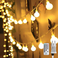 1 x RAW Customer Returns WOWDSGN ball fairy lights, 35M 350LEDs fairy lights dimmable, party fairy lights with plug for indoor and outdoor use, 8 light modes, energy saving, ideal for Christmas, wedding, party, garden, warm white - RRP €41.42