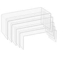 1 x RAW Customer Returns BELLE VOUS 5 Pack Clear Acrylic Display BasePlastic Decorative Showcase Stand in 5 Sizes for Shelves, Stairs Decoration Worktops - Display Stand for Jewelry, Retail, Figures, Cupcakes - RRP €22.39