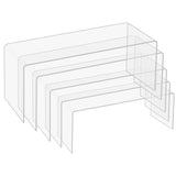 1 x RAW Customer Returns BELLE VOUS 5 Pack Clear Acrylic Display BasePlastic Decorative Showcase Stand in 5 Sizes for Shelves, Stairs Decoration Worktops - Display Stand for Jewelry, Retail, Figures, Cupcakes - RRP €22.39