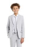 1 x RAW Customer Returns OppoSuits Groovy Grey Solid Color Suit for Teenage Boys - Prom and Wedding Party Outfit - Including Blazer, Trousers and Tie - Grey - Size 12 Years - RRP €65.5